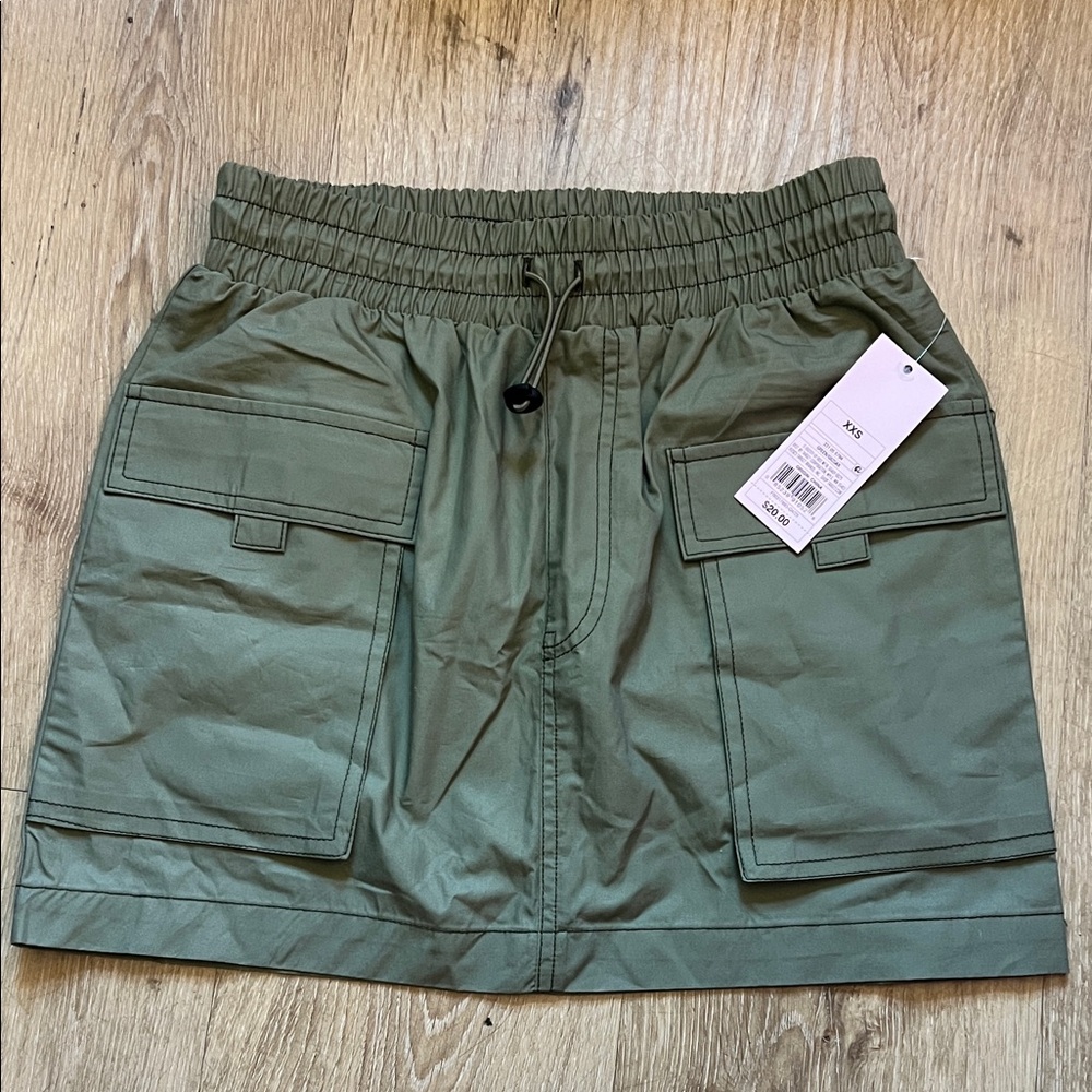 Olive Green Cargo Skirt